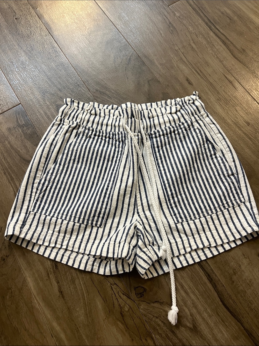 Thread & Supply Striped Navy and White Drawstring Women’s Shorts